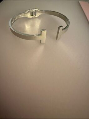 Polished Silver Open-Ended T-Bar Cuff Bracelet - Women's Jewelry